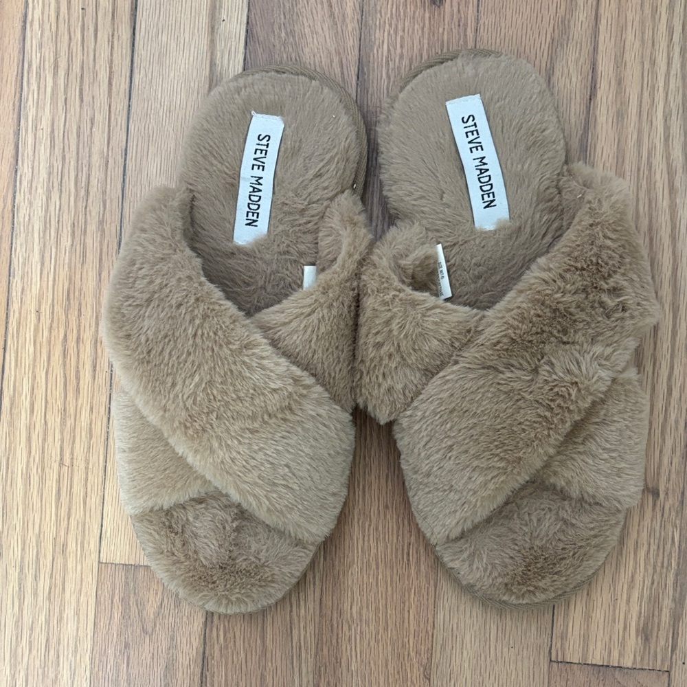 BOGO Free Steve Madden Women's Brown Plush Slippers